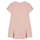 Girls Pink Bow Boucl&eacute; Dress, 1, hi-res