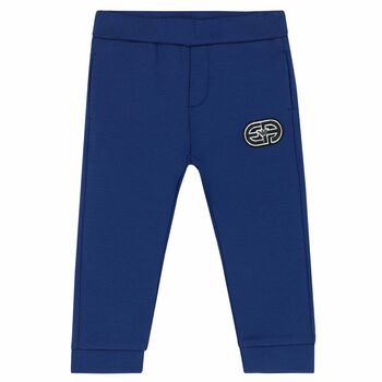 Younger Boys Blue Logo Joggers 