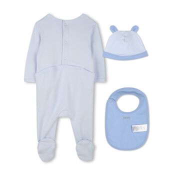 Baby Boys Blue Elephant Logo Babygrow Gift Set
