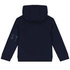 Boys Navy Glow In The Dark Hooded Top, 1, hi-res
