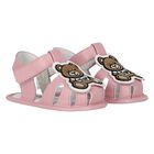 Baby Girls Teddy Bear Logo Sandals, 1, hi-res