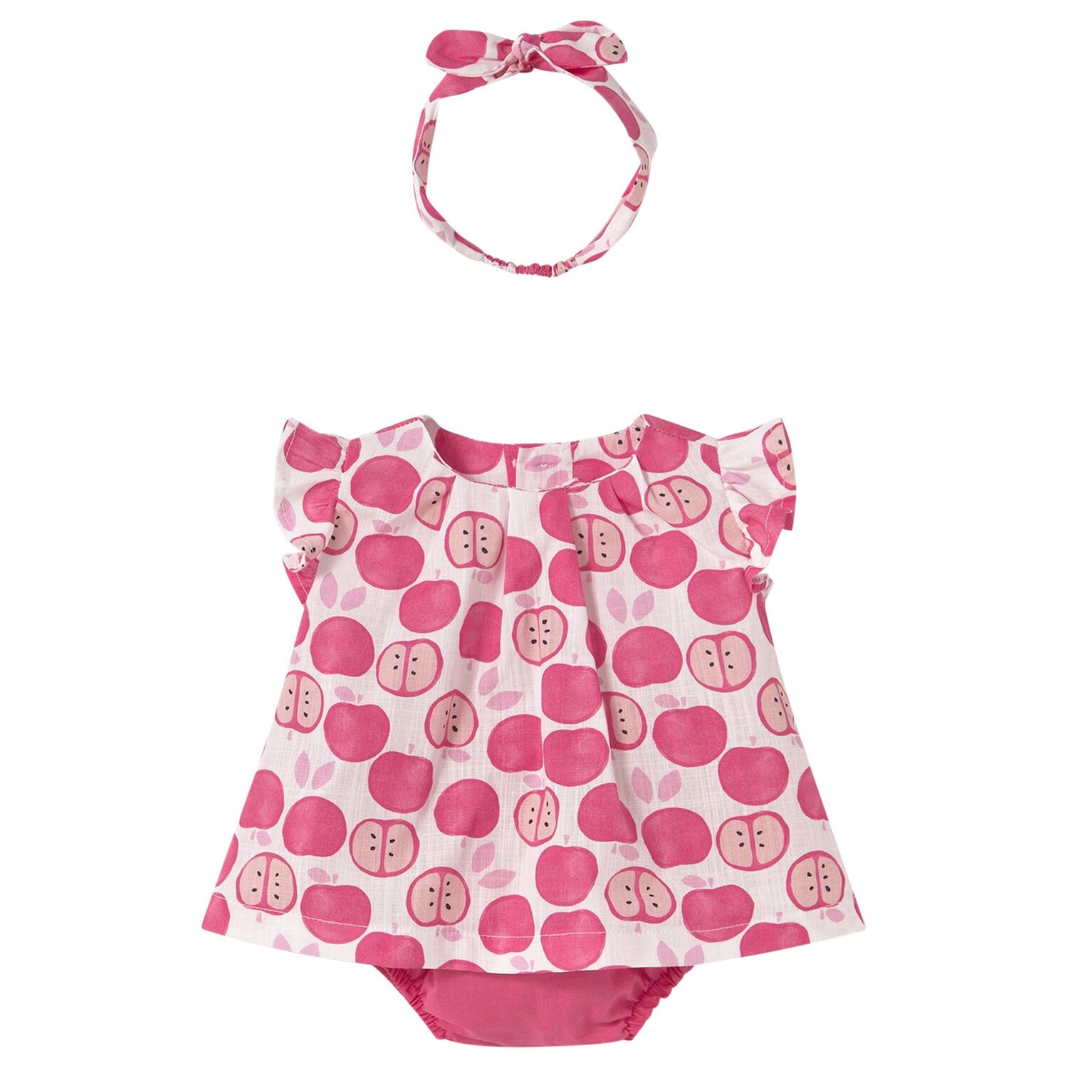 Baby Girls Pink Cotton Jersey Shorts & Headband Set, 1, hi-res image number null