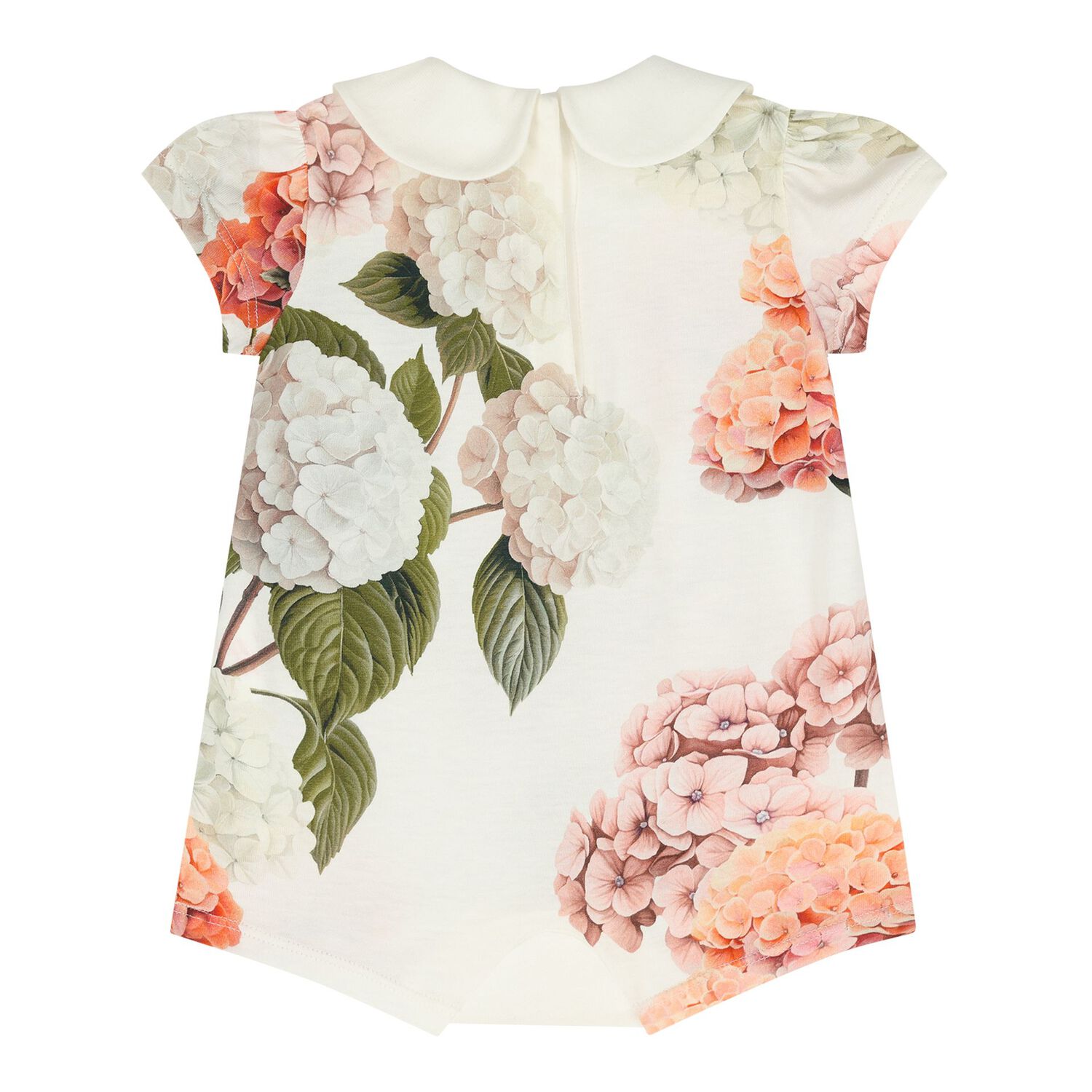 Baby Girls Ivory & Pink Floral Logo Romper Set, 1, hi-res