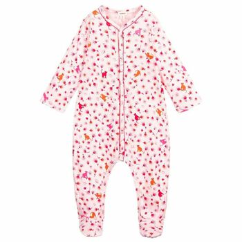 Baby Girls Pink Printed Babygrow
