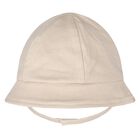 Baby Boys Beige & White Dungaree & Hat Set, 3, hi-res