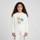 بنطلون رياضى للبنات بطبعه زهور باللون العاجى , 1, hi-res