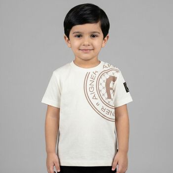 Younger Boys Ivory Logo T-Shirt