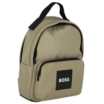 Boys Beige Canvas Backpack