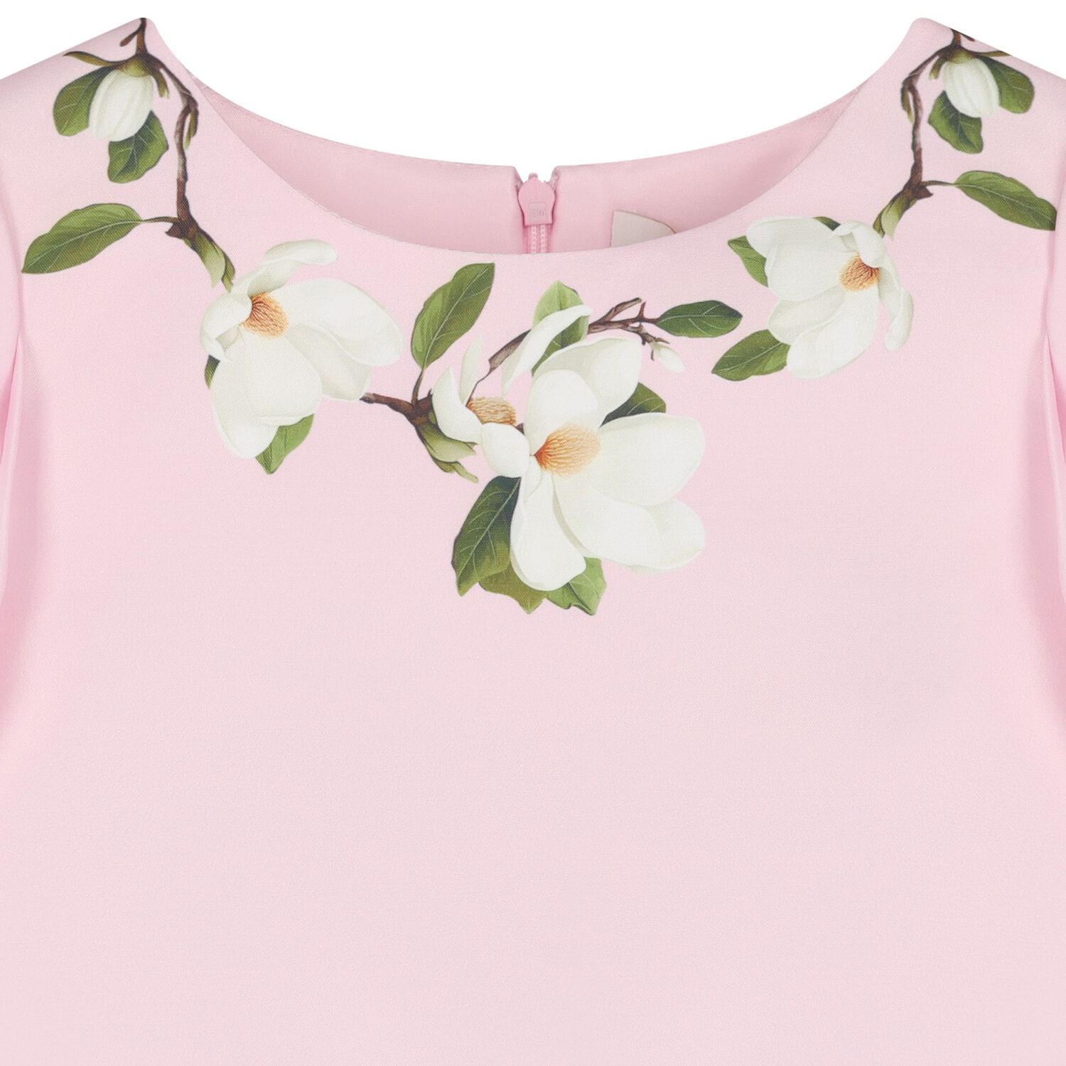 Girls Pink Floral Satin Skirt Set, 1, hi-res