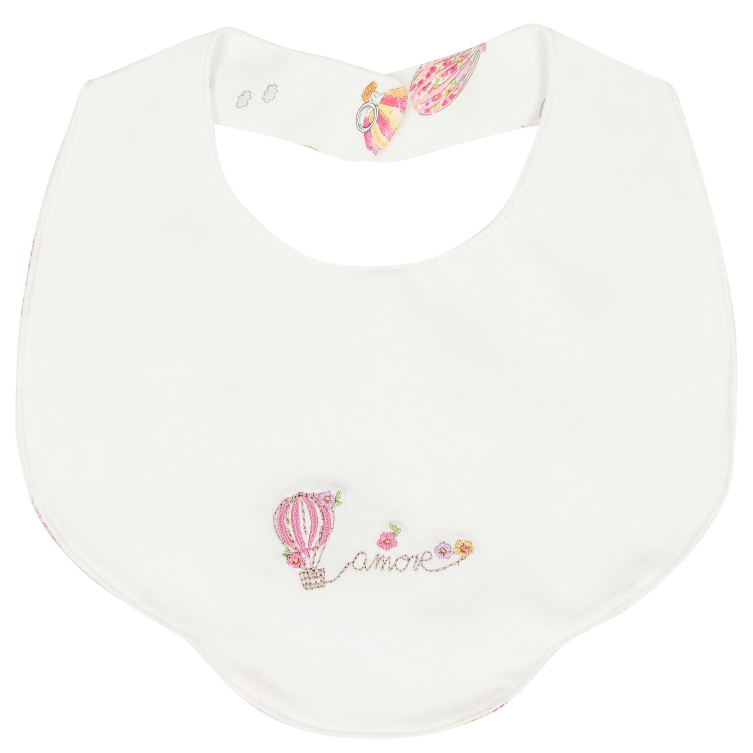 Baby Girls White & Pink Bibs ( 2-Pack ) , 1, hi-res