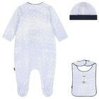 Baby Boys Blue Logo Babygrow Gift Set, 1, hi-res
