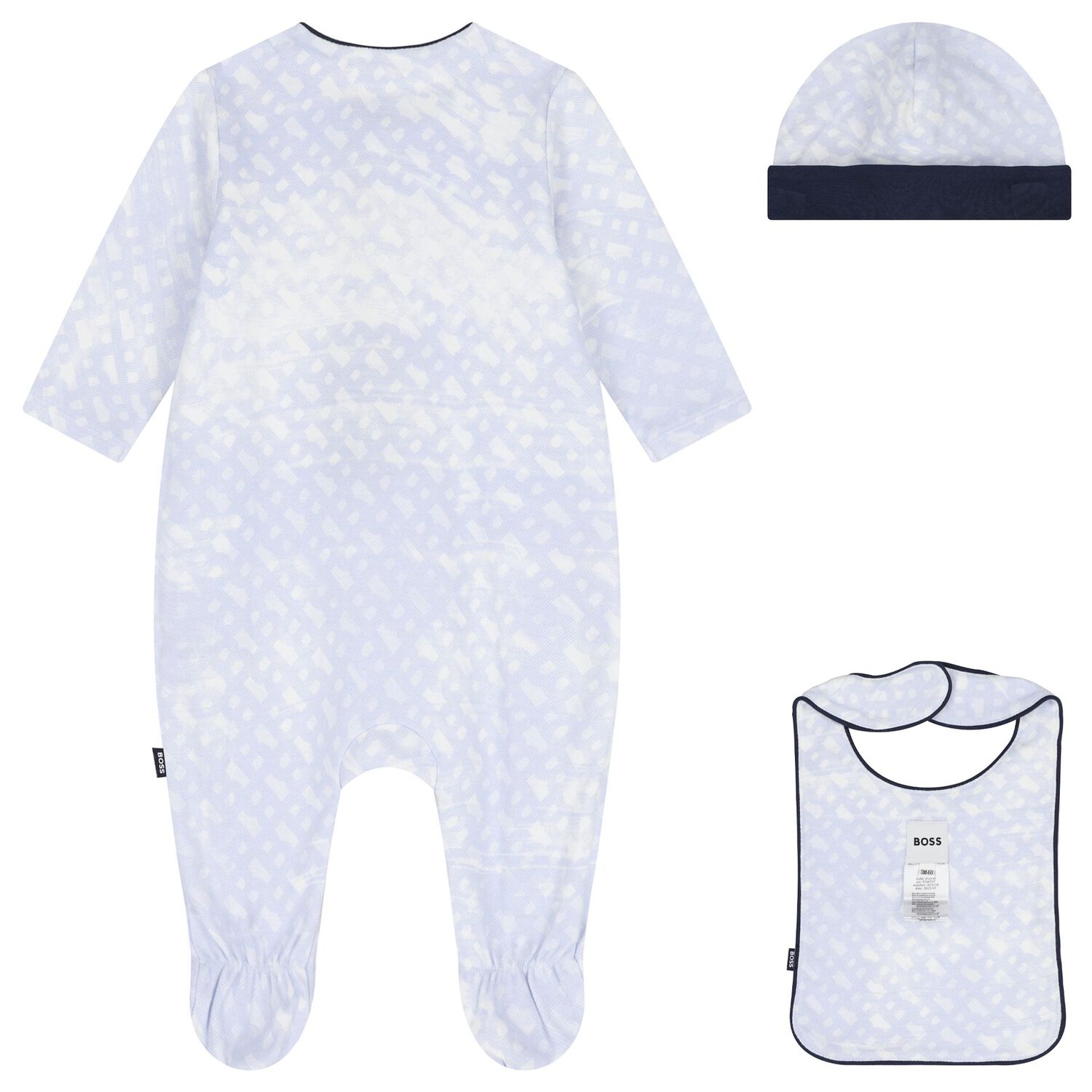 Baby Boys Blue Logo Babygrow Gift Set, 1, hi-res