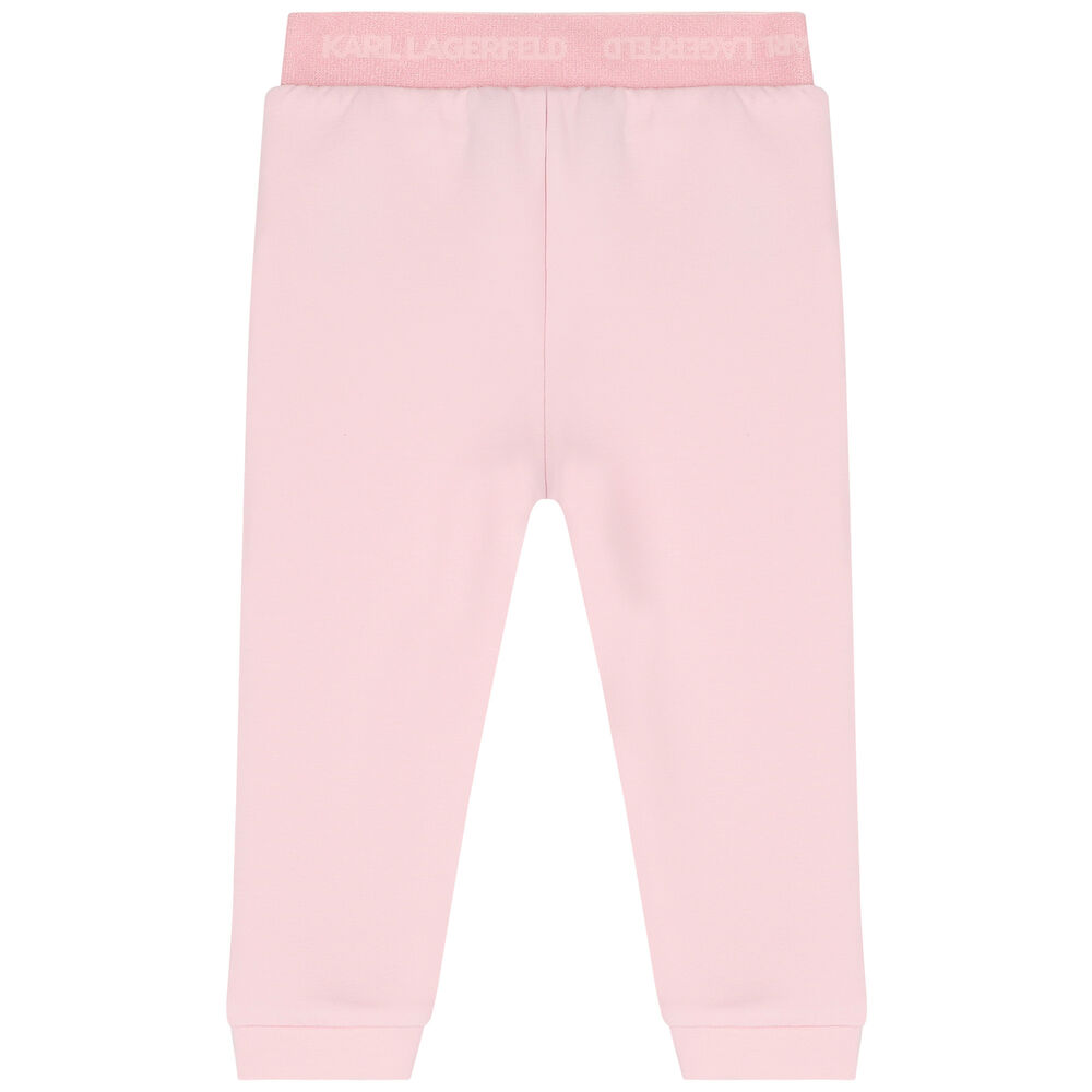 KARL LAGERFELD Younger Girls Pink & White Logo 3-Piece Tracksuit ...