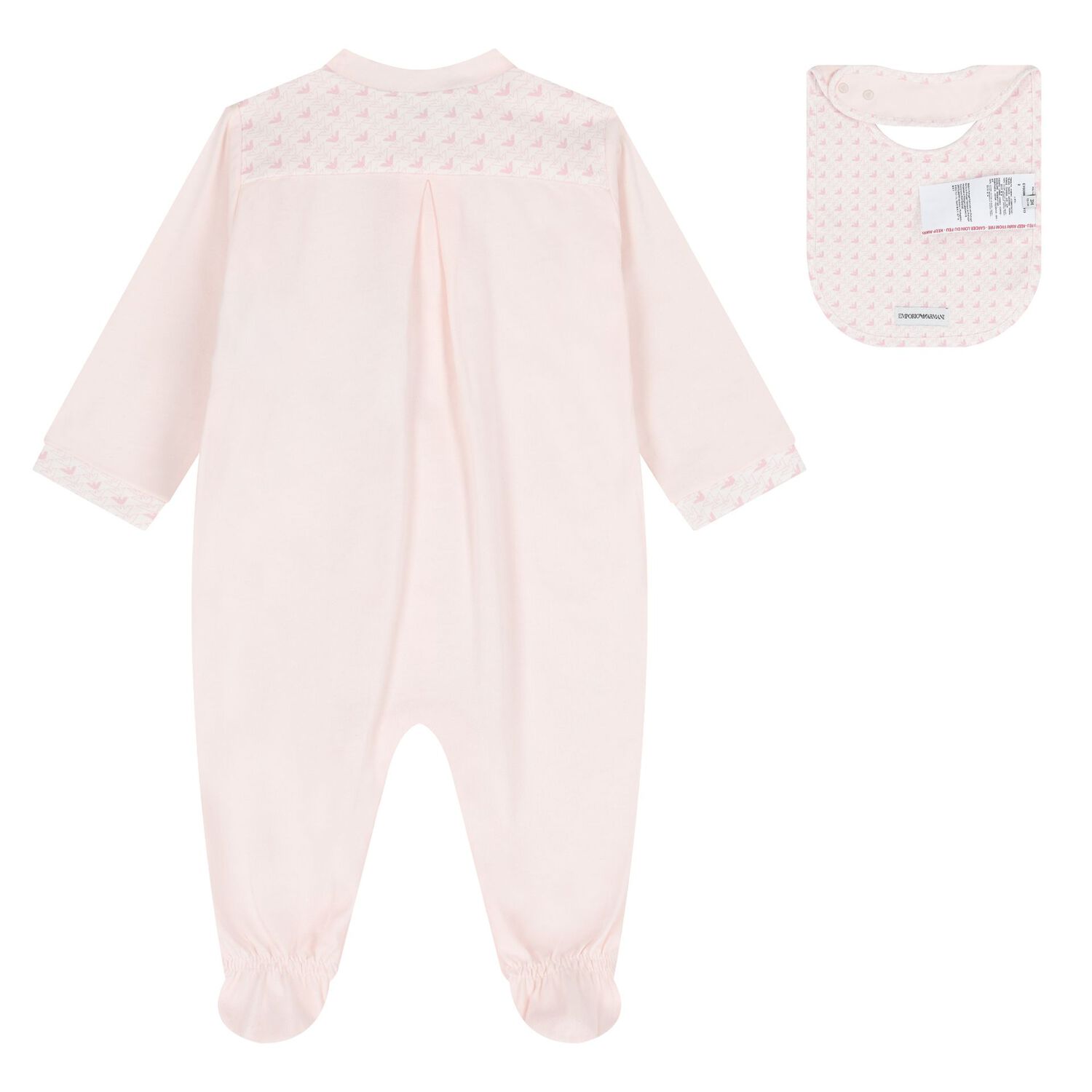 Baby Girls Pink & White Logo Babygrow Set, 2, hi-res image number null