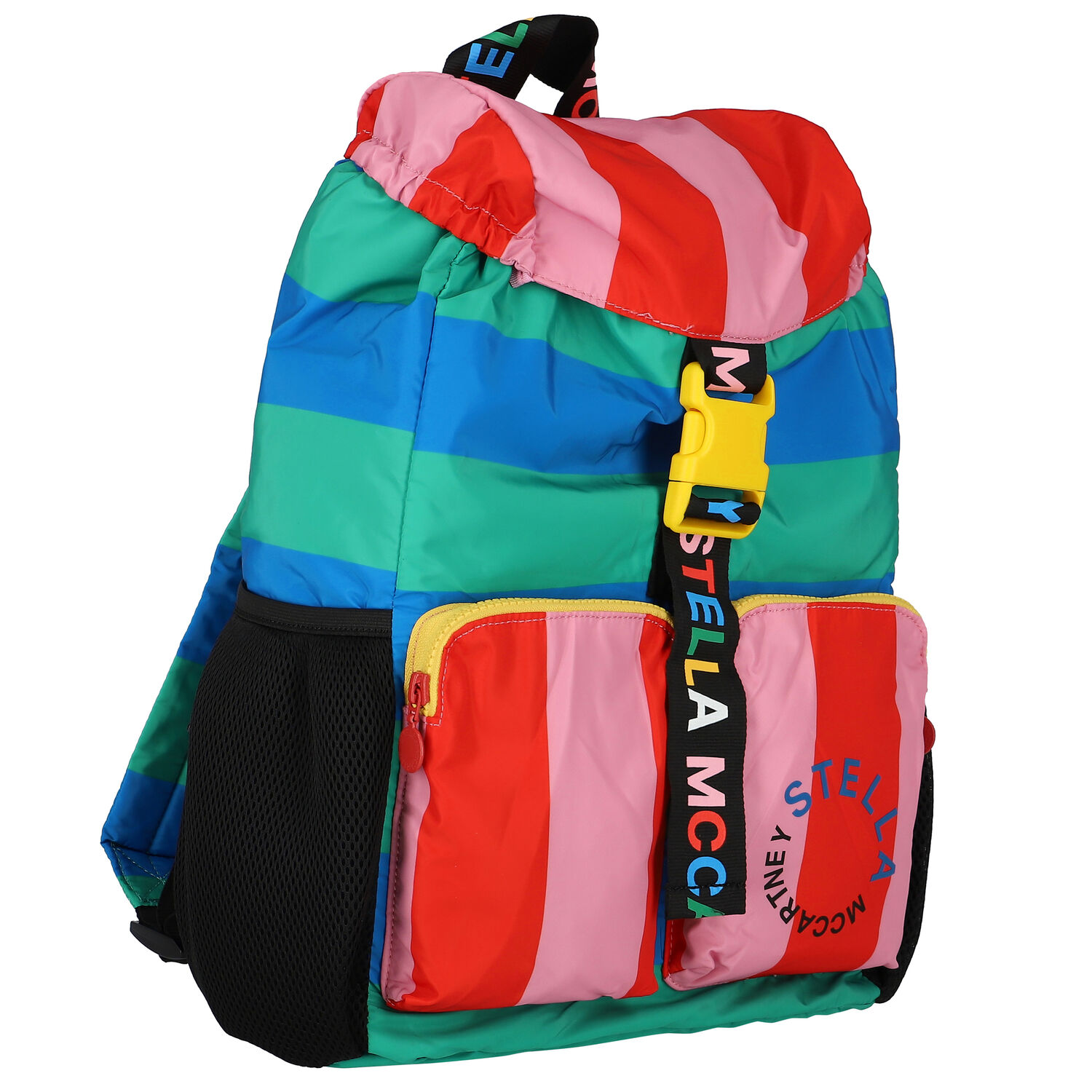 حقيبة ظهر بنات مخططة باللون الازرق والاخضر, 1, hi-res