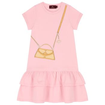 Girls Pink & Orange Bag Dress