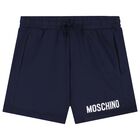 Boys Navy Blue Logo Shorts, 2, hi-res