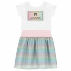 Girls White, Pink & Green Logo Dress Set, 1, hi-res