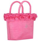 Girls Pink Logo Ruffled Hand Bag, 1, hi-res