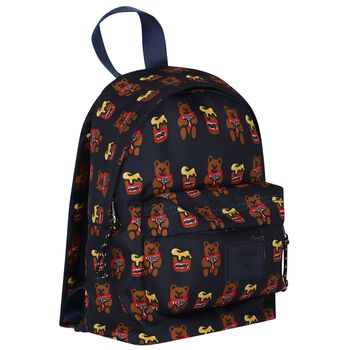 Younger Boys Navy Logo Teddy Backpack
