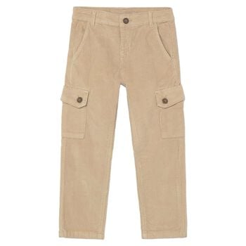 Boys Beige Cargo Trousers