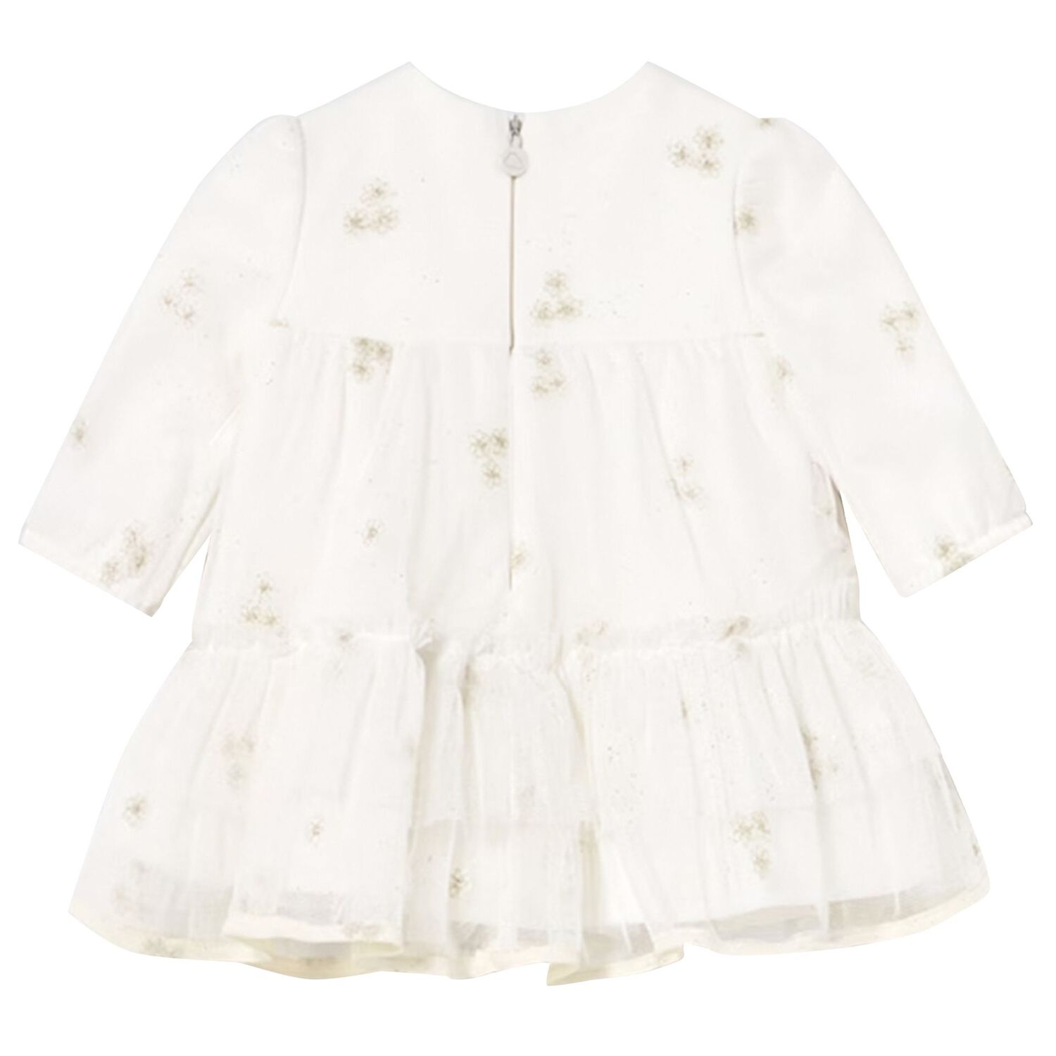 Baby Girls White Floral Tulle Dress, 2, hi-res image number null