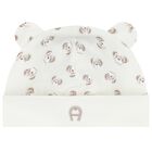 Ivory & Beige Teddy Bear Logo Baby Hat, 1, hi-res