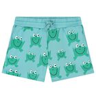 Boys Green Frog Shorts, 1, hi-res
