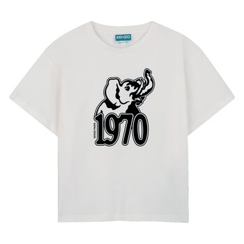 Boys White Elephant Logo T-Shirt