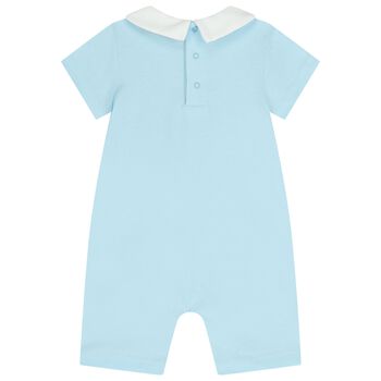 Blue Teddy Bear Logo Baby Romper