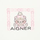 Baby Girls White & Pink Teddy Bear Logo Nest, 3, hi-res