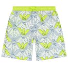 Boys White Logo Swim Shorts, 1, hi-res