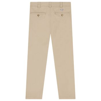 Boys Beige Logo Trousers
