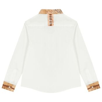 Boys White Geo Map Shirt