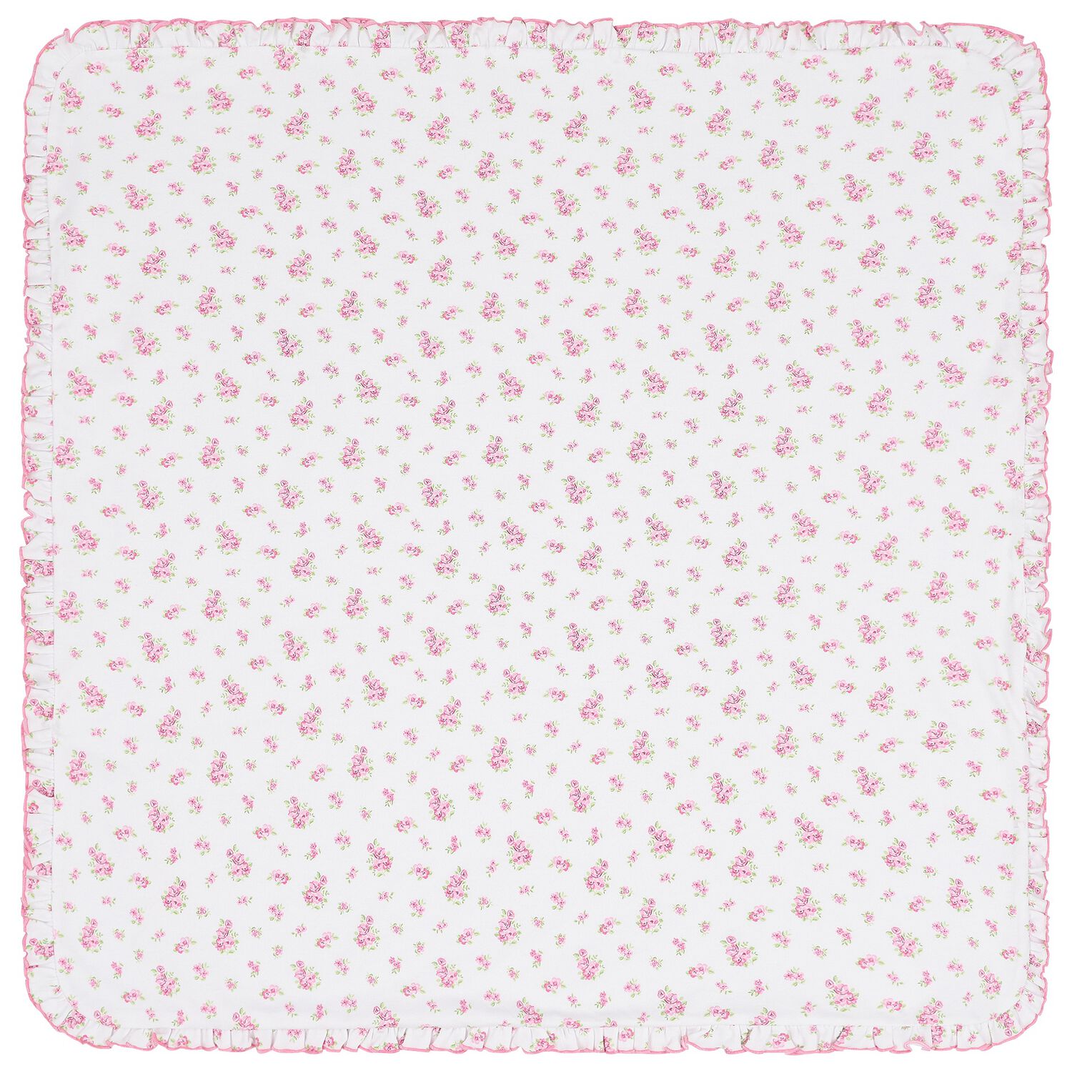 Baby Girls White & Pink Roses & Blooms Blanket, 1, hi-res