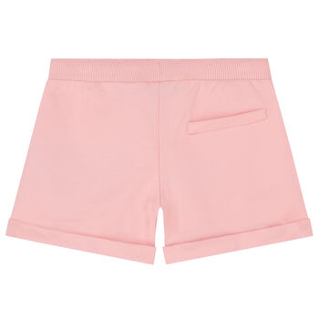 Girls Pink Teddy Logo Shorts