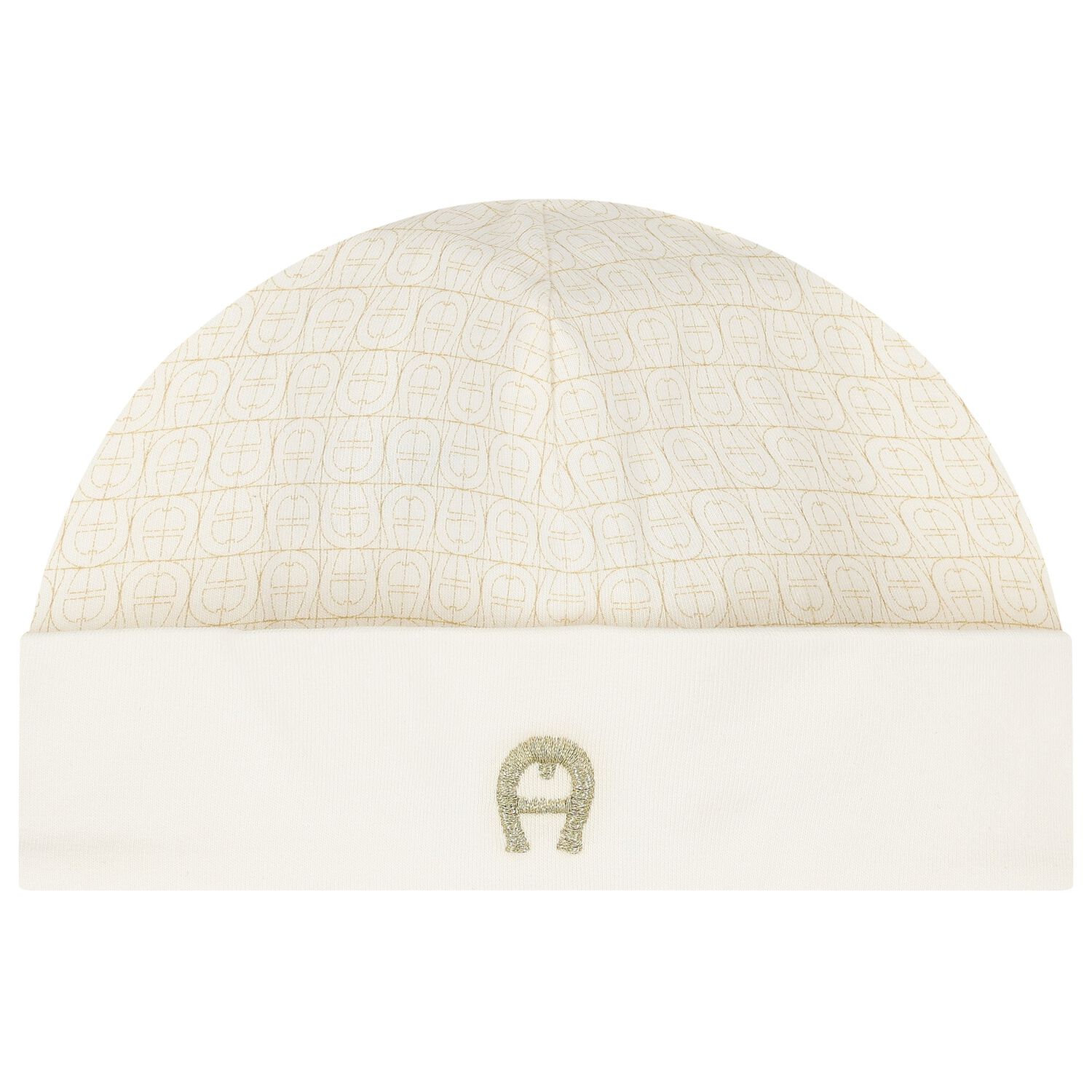 Ivory & Gold Logo Baby Hat, 1, hi-res image number null