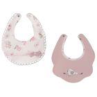 Baby Girls Ivory & Gold Bibs ( 2-Pack ), 1, hi-res