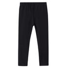 Girls Black Logo Leggings, 1, hi-res