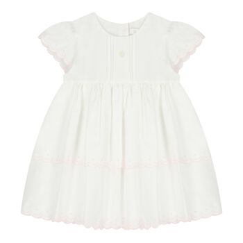 Baby Girls White Embroidered Dress