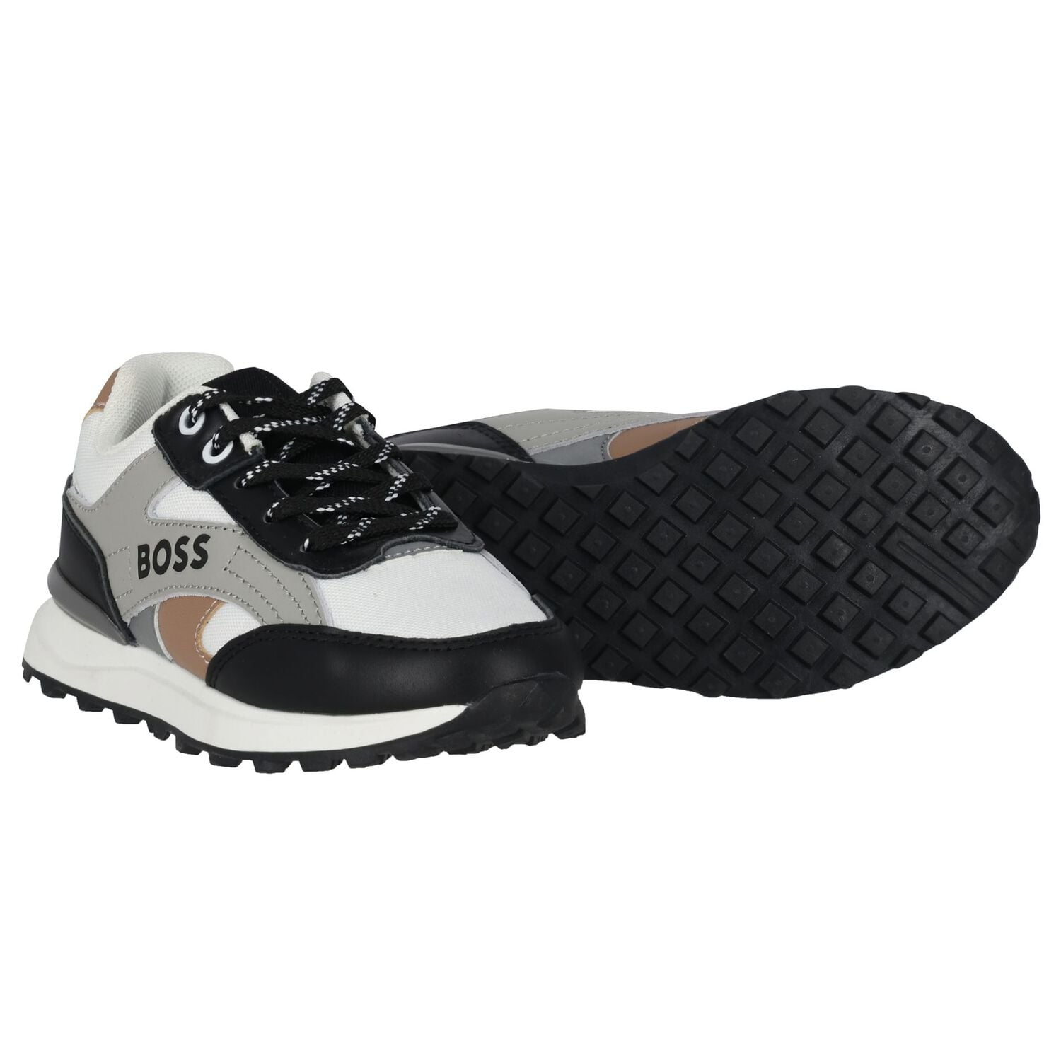 Boys Multi-Coloured Logo Trainers, 1, hi-res