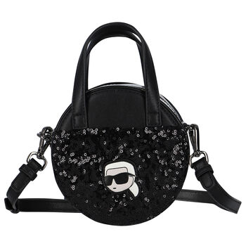 Girls Black Logo Handbag