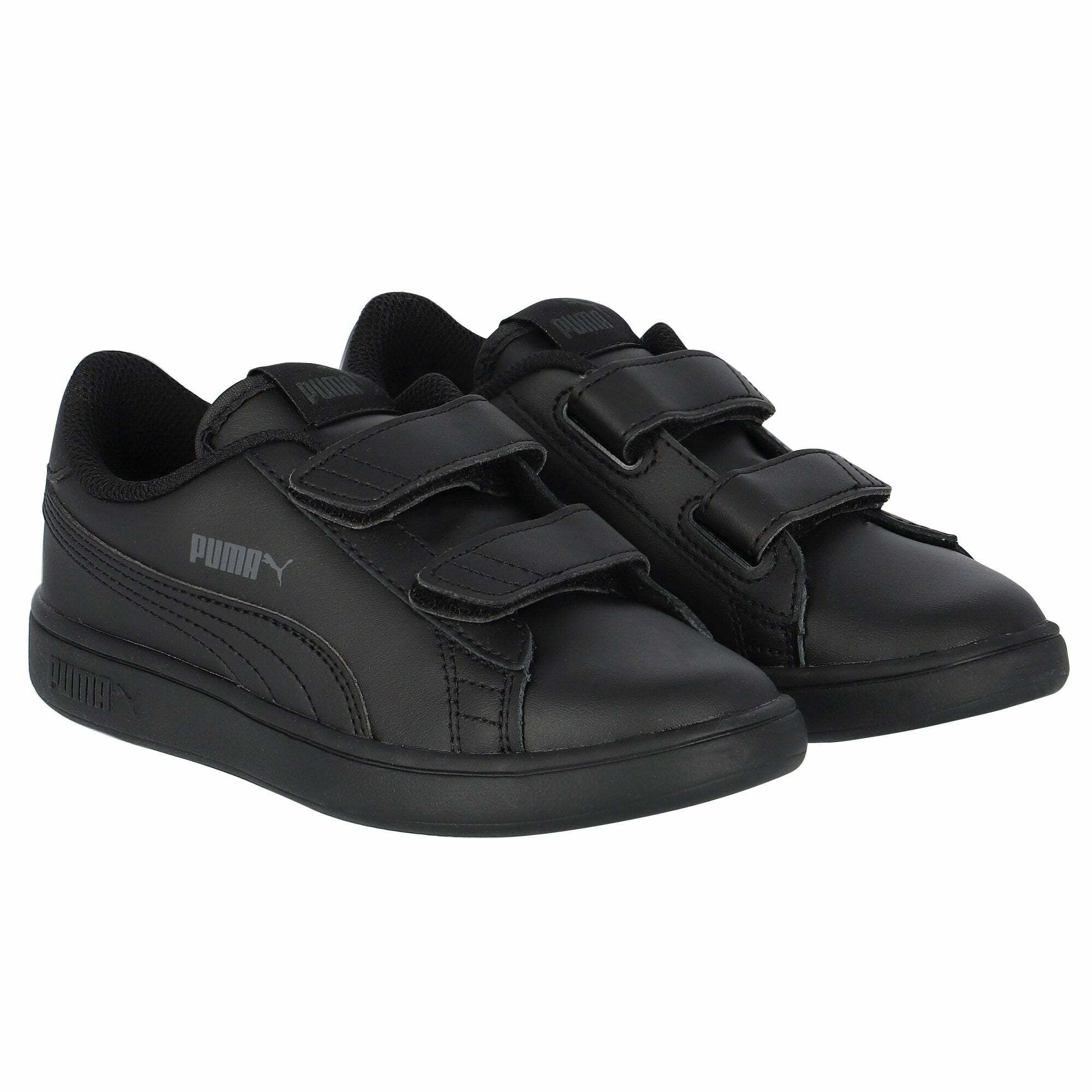 Puma Boys Black Smash V2 Trainers Junior Couture