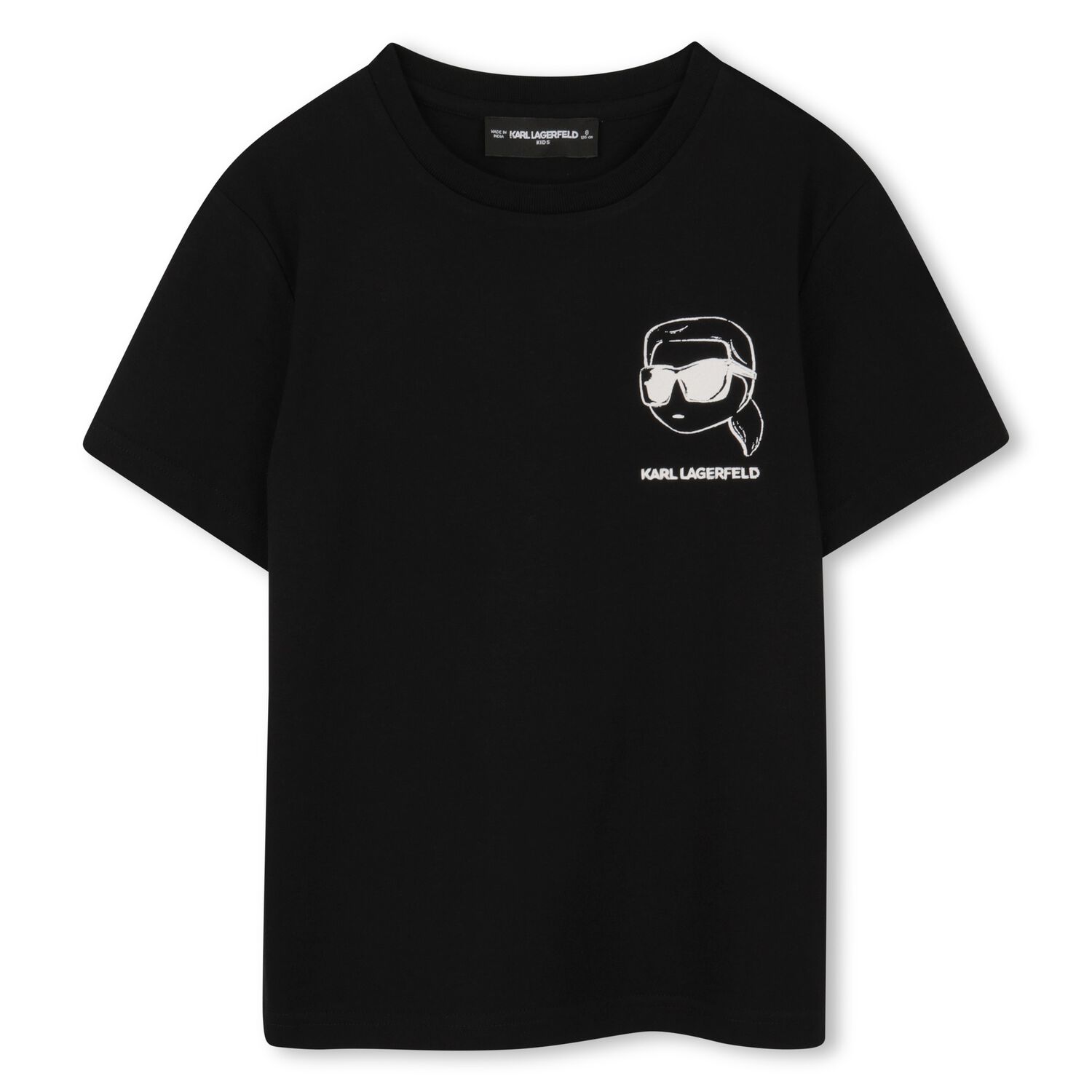 Boys Mini Me Black Ikonik Karl Logo T-Shirt, 1, hi-res
