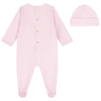 Baby Girls Pink Logo Babygrow Gift Set