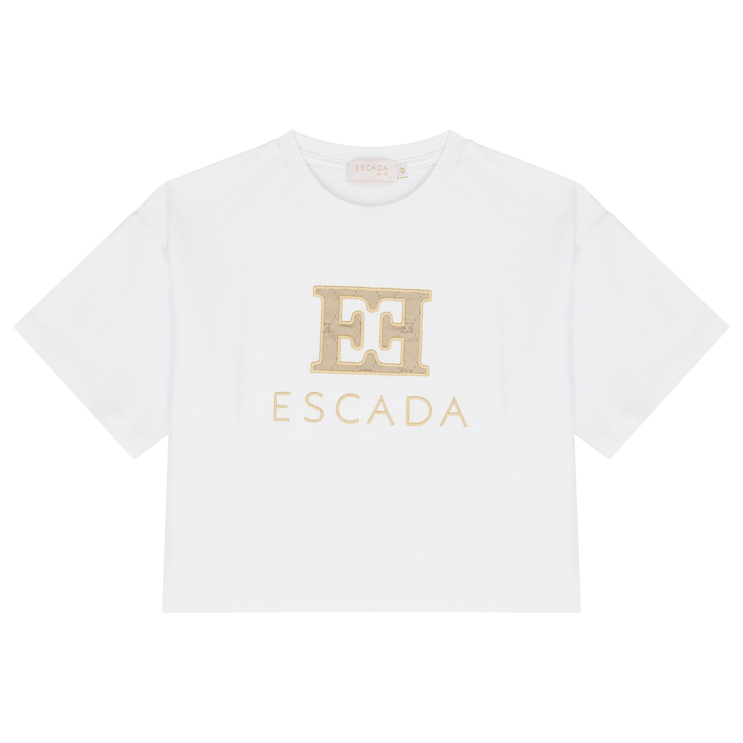 Girls White Logo T-Shirt, 1, hi-res