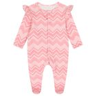 Baby Girls Pink Zig Zag Babygrow Set , 1, hi-res