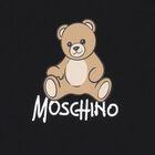 Girls Black Teddy Bear Logo Dress, 4, hi-res