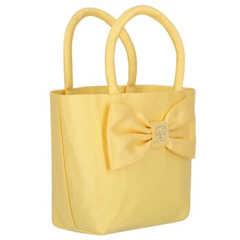 حقيبة يد بنات بالشعار باللون الأصفر