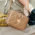 Girls Beige Quilted Handbag, 2, hi-res